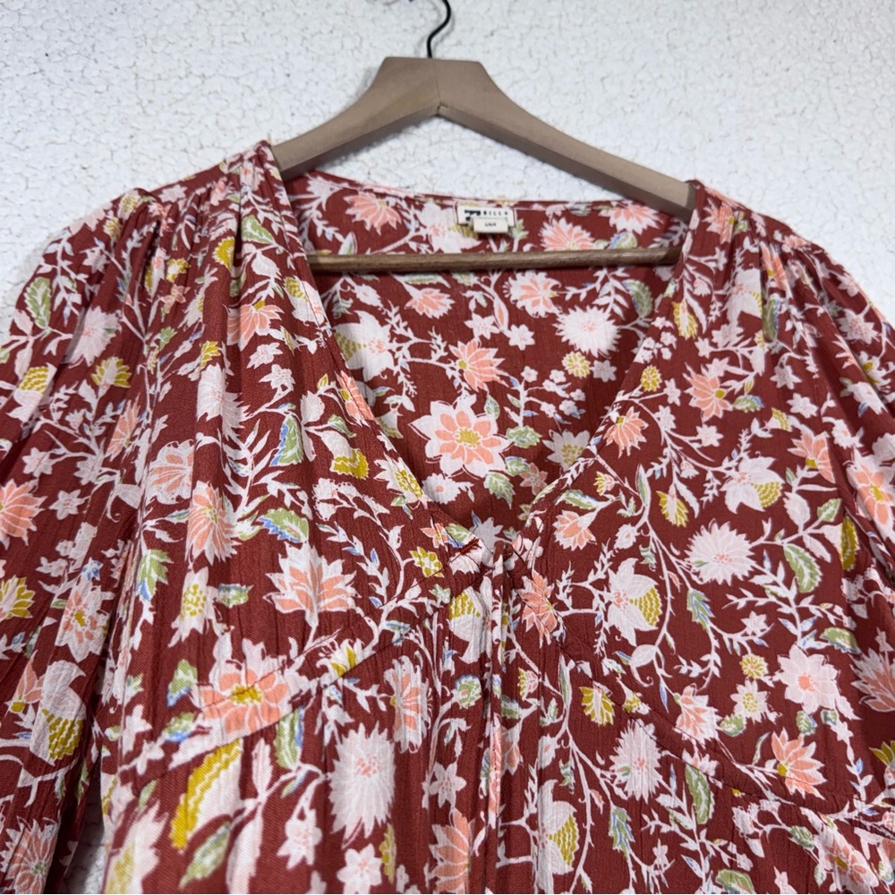 Billabong Womens Time Goes By Cropped Peplum Top Size L Peasant Boho - Picture 6 of 9